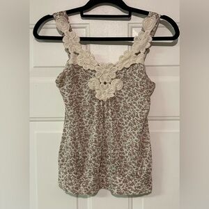 Body Central Women's Floral Crochet Summer Tank Size S